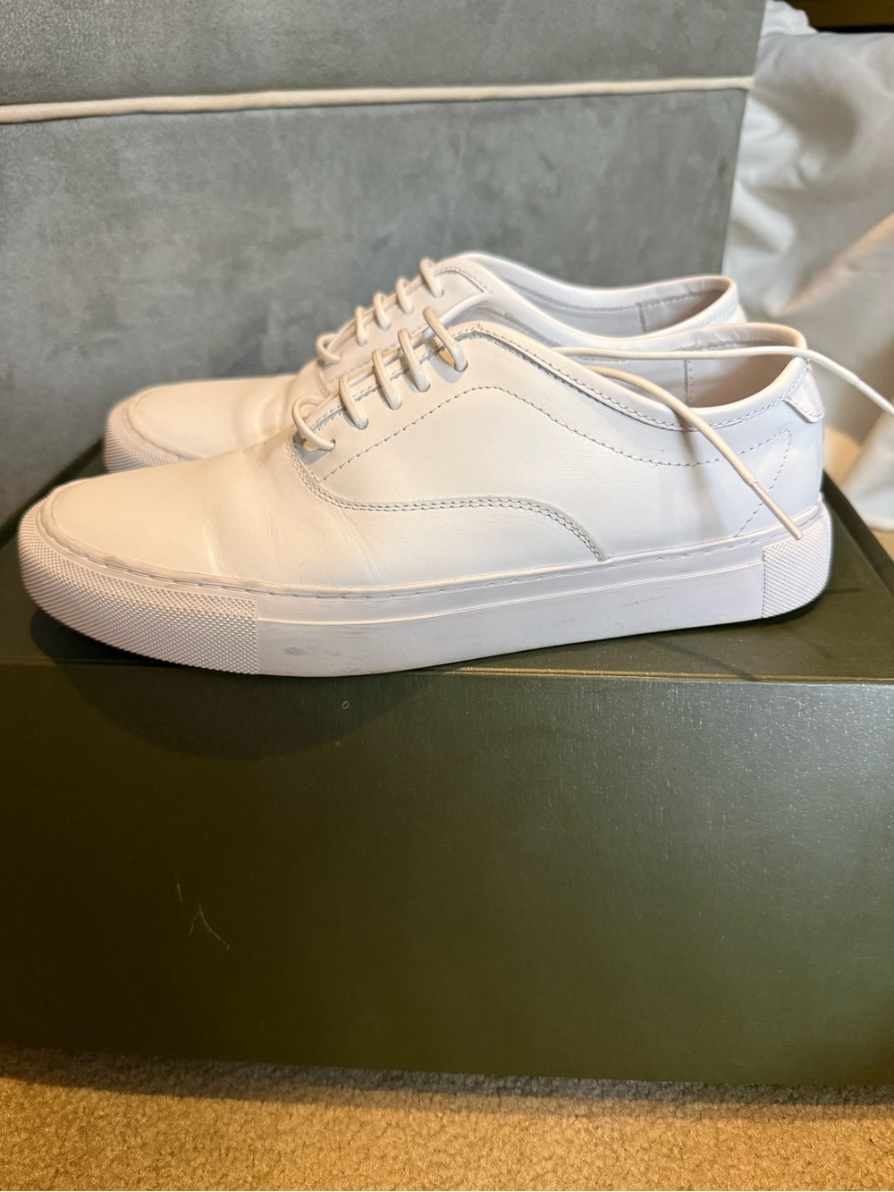 Beckett Simonon White Leather Low-Top Sneakers